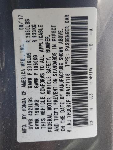 2017 HONDA ACCORD SPO #3317686173