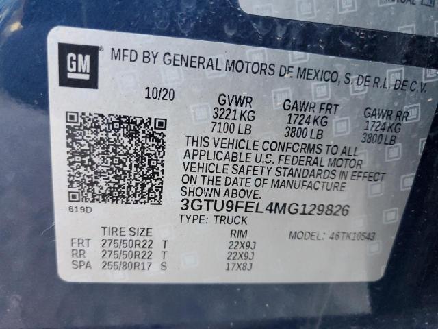 2021 GMC SIERRA K15 - 3GTU9FEL4MG129826