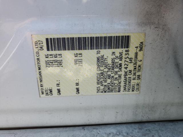 2017 NISSAN MAXIMA 3.5 - 1N4AA6AP8HC427538