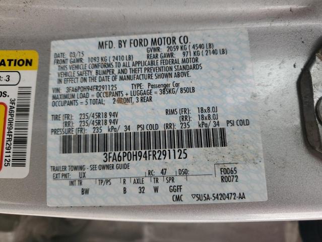 2015 FORD FUSION SE - 3FA6P0H94FR291125