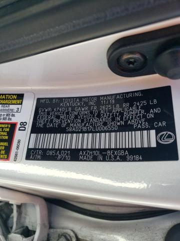 2020 LEXUS ES 300H 58AD21B17LU006550