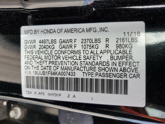 2019 ACURA TLX TECHNO 19UUB1F64KA007433