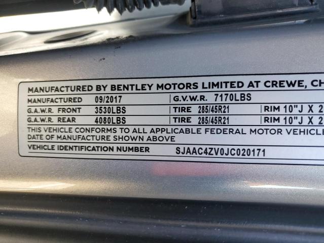 2018 BENTLEY BENTAYGA SJAAC4ZV0JC020171