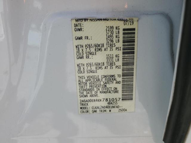 2019 NISSAN FRONTIER S - 1N6AD0ER4KN781057