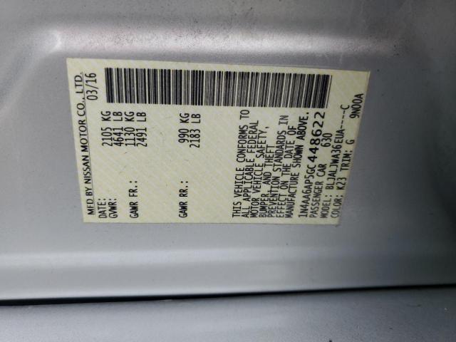 2016 NISSAN MAXIMA 3.5 - 1N4AA6AP5GC448622