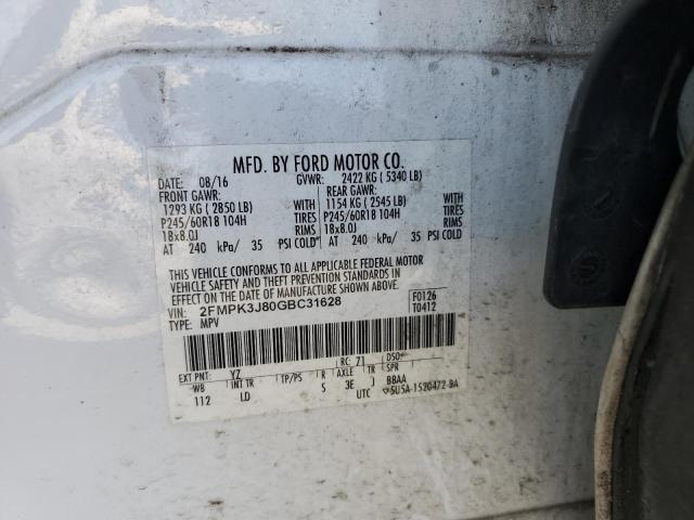 2016 FORD EDGE SEL - 2FMPK3J80GBC31628