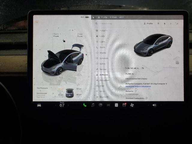 2022 TESLA MODEL 3 - 5YJ3E1EA7NF370053