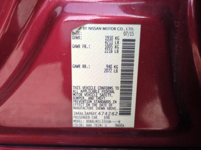 2015 NISSAN ALTIMA 2.5 - 1N4AL3AP6FC474282
