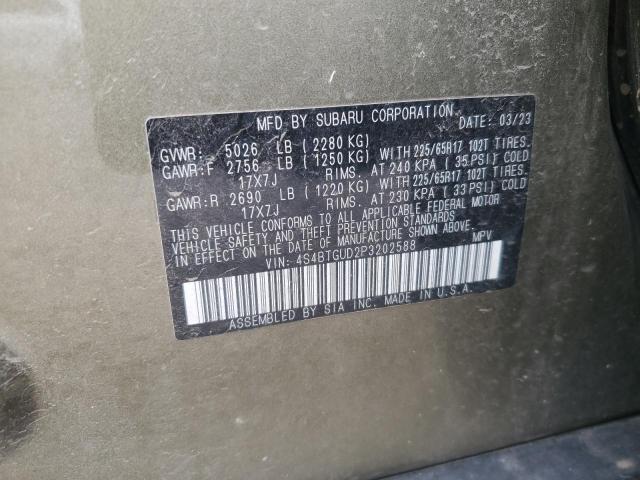 2023 SUBARU OUTBACK WI 4S4BTGUD2P3202588