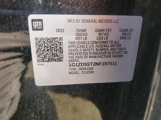 2022 CHEVROLET MALIBU LT - 1G1ZD5ST2NF197511
