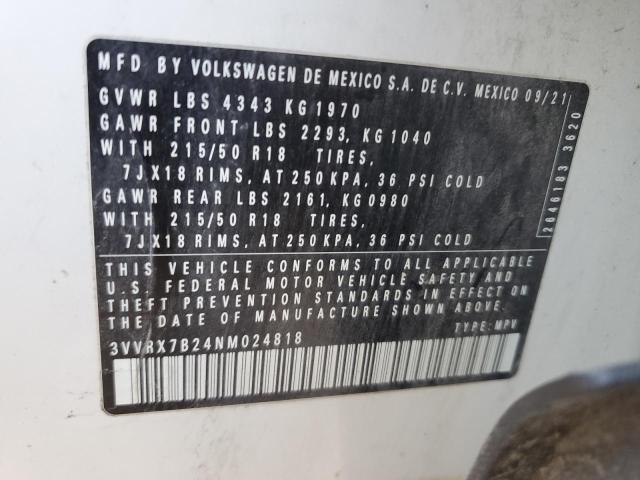 2022 VOLKSWAGEN TAOS SE - 3VVRX7B24NM024818