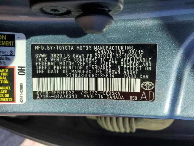 2016 TOYOTA COROLLA L - 2T1BURHE0GC485614
