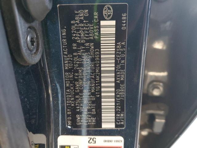 2021 TOYOTA CAMRY SE - 4T1G11AK2MU409693