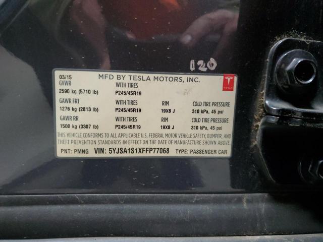 2015 TESLA MODEL S 60 5YJSA1S1XFFP77068
