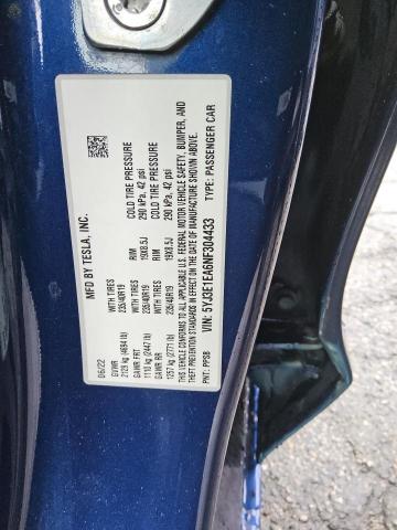 2022 TESLA MODEL 3 - 5YJ3E1EA6NF304433