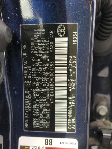 2021 TOYOTA AVALON LIM - 4T1DA1AB0MU001356