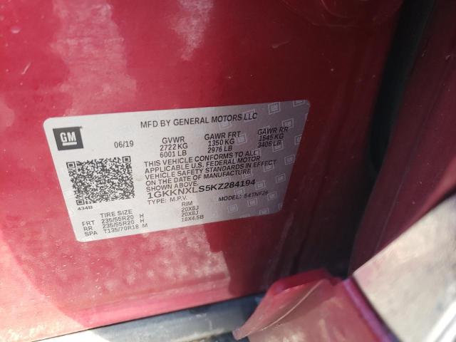 2019 GMC ACADIA DEN 1GKKNXLS5KZ284194