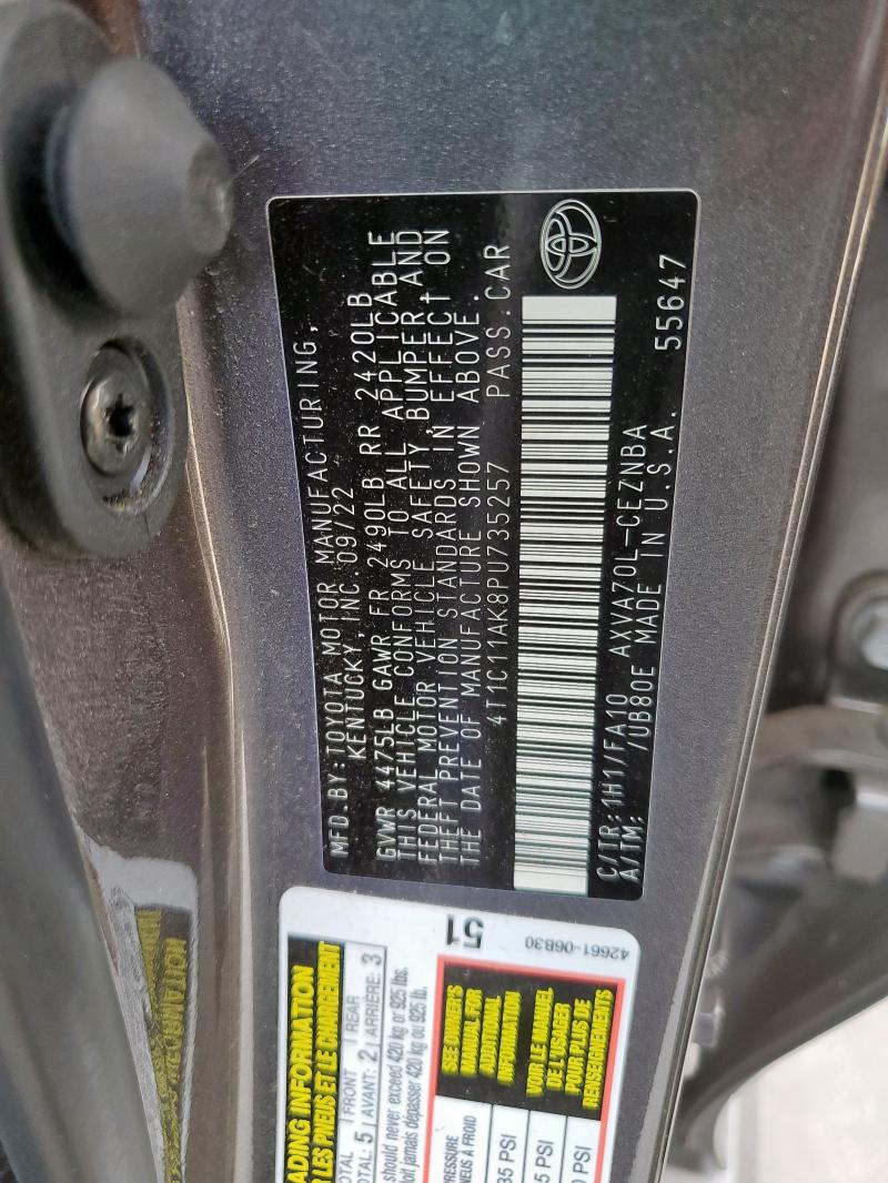 2023 TOYOTA CAMRY LE - 4T1C11AK8PU735257