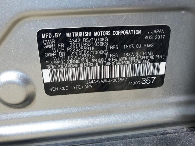 2018 MITSUBISHI OUTLANDER - JA4AP3AW4JZ005567