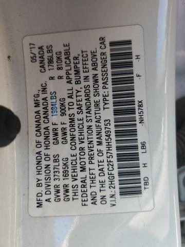 2017 HONDA CIVIC LX - 2HGFC2F57HH549753