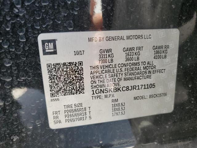 2018 CHEVROLET TAHOE K150 - 1GNSKBKC8JR171105