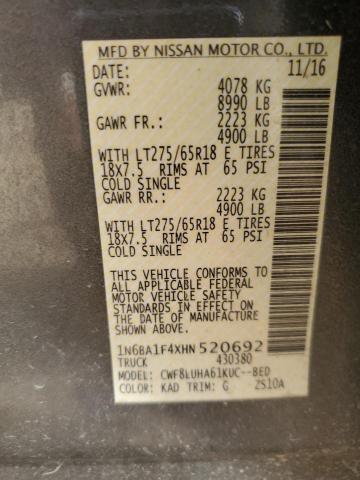 2017 NISSAN TITAN XD S - 1N6BA1F4XHN520692