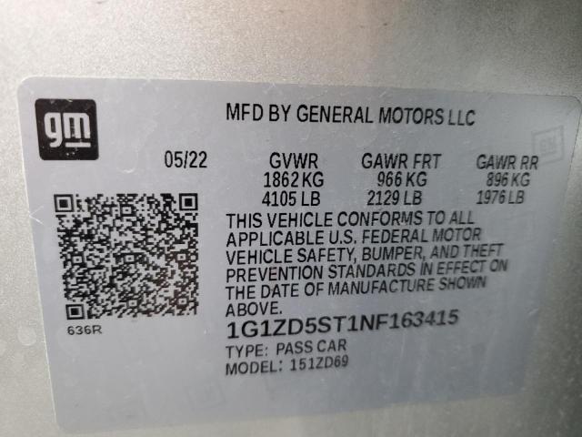 2022 CHEVROLET MALIBU LT - 1G1ZD5ST1NF163415
