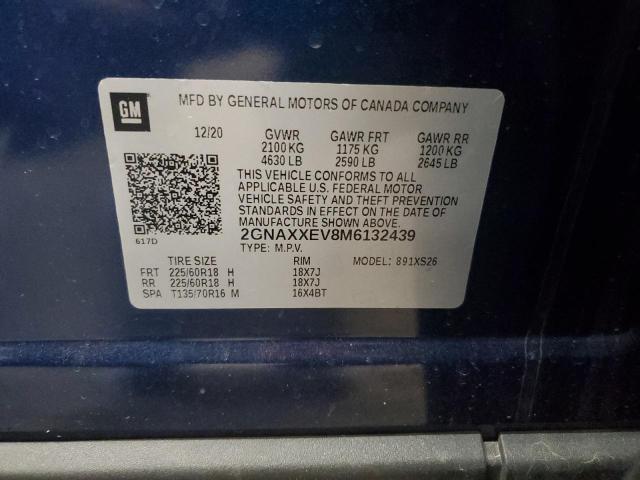 2021 CHEVROLET EQUINOX PR - 2GNAXXEV8M6132439