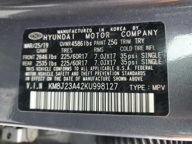 2019 HYUNDAI TUCSON SE - KM8J23A42KU998127