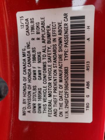 2016 HONDA CIVIC LX - 2HGFC2F59GH520883