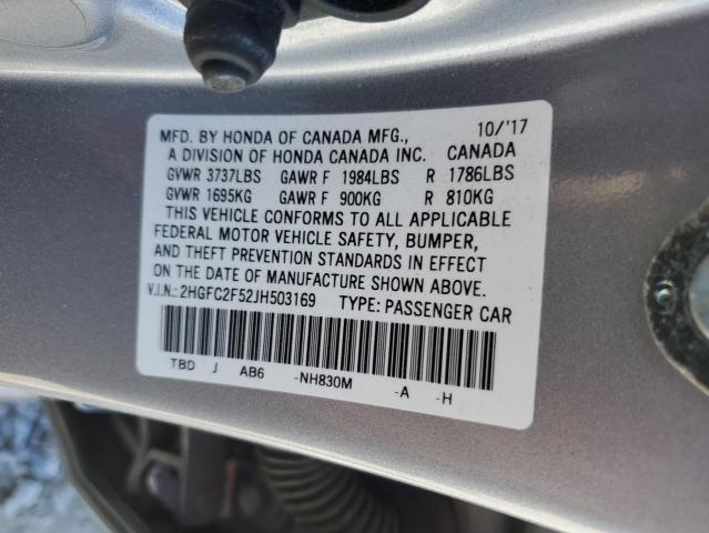 2018 HONDA CIVIC LX - 2HGFC2F52JH503169