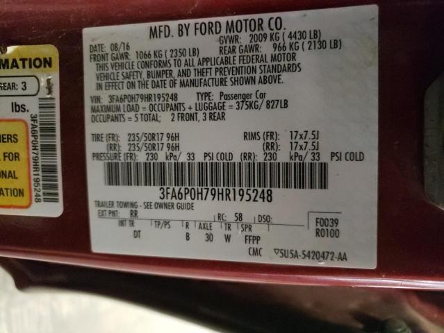 2017 FORD FUSION SE - 3FA6P0H79HR195248