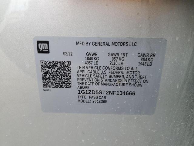 2022 CHEVROLET MALIBU LT - 1G1ZD5ST2NF134666