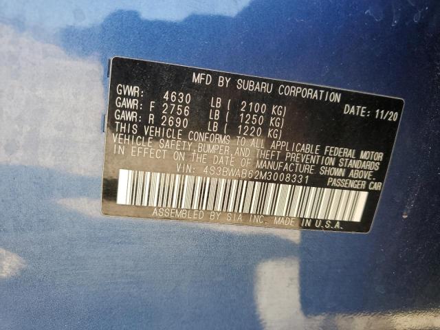 2021 SUBARU LEGACY 4S3BWAB62M3008331