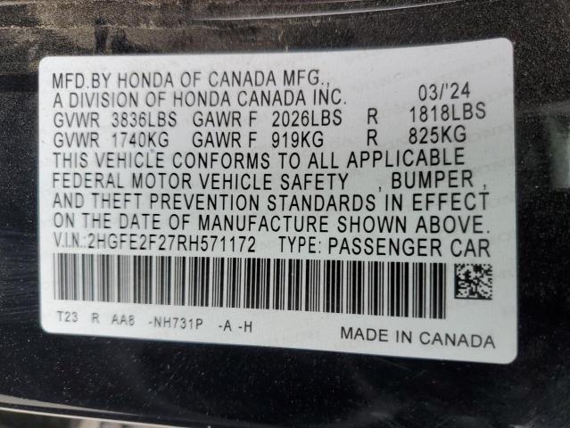 2024 HONDA CIVIC LX - 2HGFE2F27RH571172