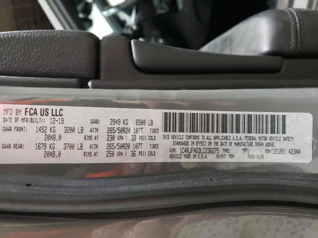2020 JEEP GRAND CHER - 1C4RJFAG3LC236275