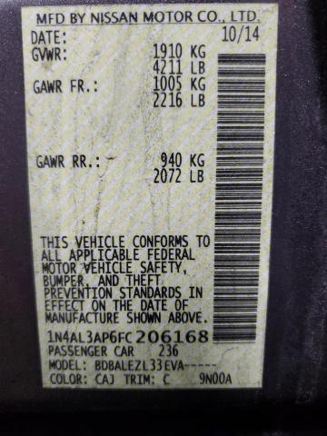 2015 NISSAN ALTIMA 2.5 - 1N4AL3AP6FC206168