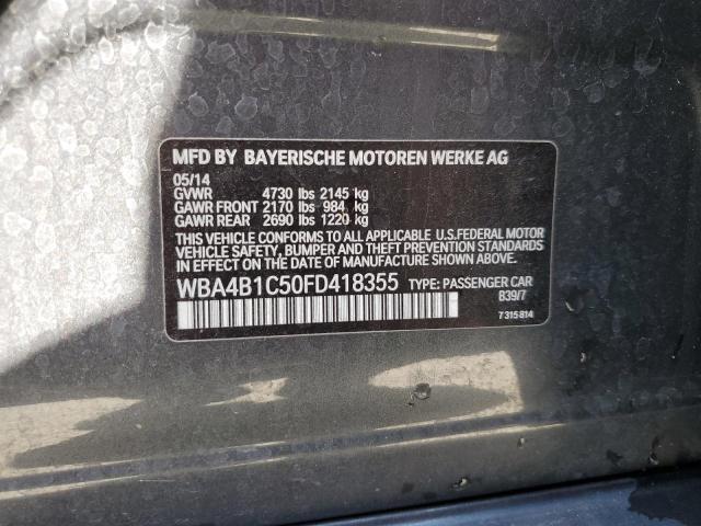 2015 BMW 435 I GRAN WBA4B1C50FD418355
