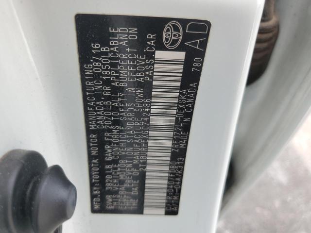 2016 TOYOTA COROLLA L - 2T1BURHEXGC742486