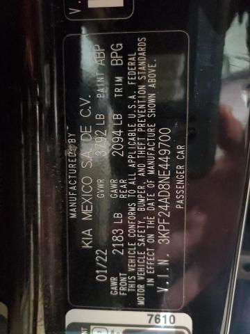 2022 KIA FORTE FE - 3KPF24AD8NE449700