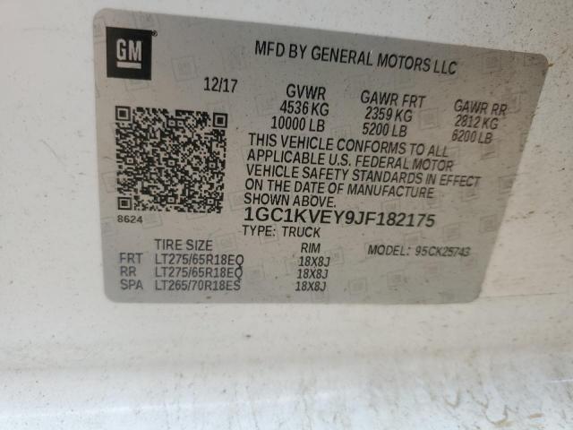 2018 CHEVROLET SILVERADO - 1GC1KVEY9JF182175