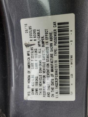 2017 HONDA ACCORD EX - 1HGCR2F0XHA070179