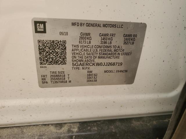 2018 BUICK ENCLAVE PR - 5GAERCKW0JJ268719