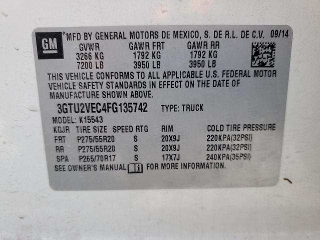 2015 GMC SIERRA K15 - 3GTU2VEC4FG135742