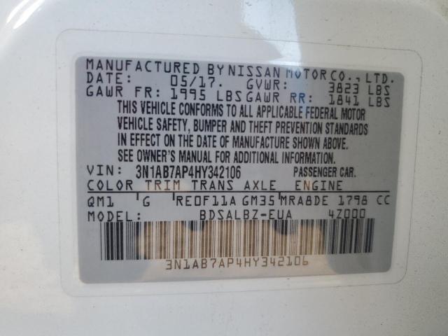 2017 NISSAN SENTRA S - 3N1AB7AP4HY342106