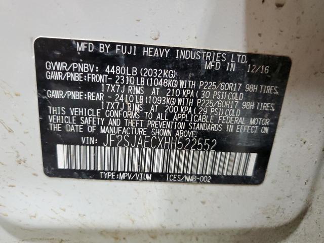 2017 SUBARU FORESTER 2 JF2SJAECXHH522552