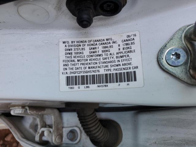 2HGFC2F55GH574276 2016 HONDA CIVIC