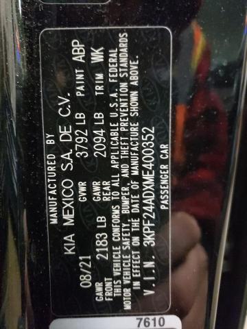 2021 KIA FORTE FE - 3KPF24ADXME400352
