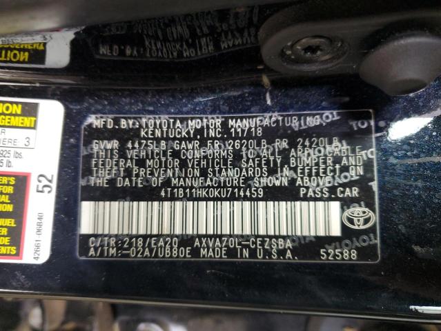 2019 TOYOTA CAMRY L - 4T1B11HK0KU714459