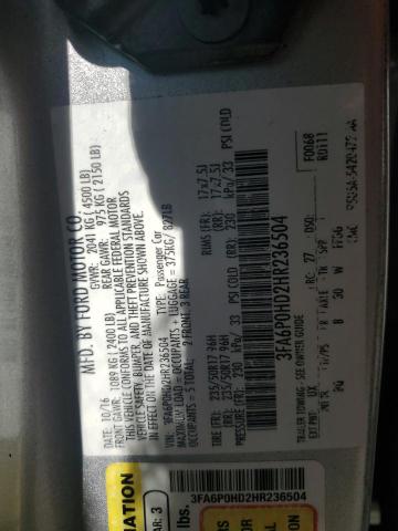 2017 FORD FUSION SE - 3FA6P0HD2HR236504
